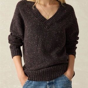 Faherty Women's Driftwood Donegal Merino Wool Sweater - blackberry color